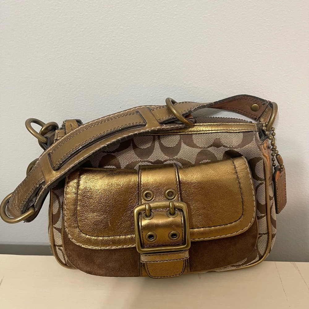 Coach Y2K Gold and Brown Bag